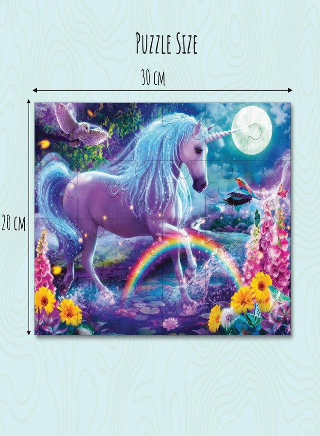 Khilonewale Wooden Jigsaw Puzzle Set for Kids, 24 Pieces Each, 20×30 cm for Kids - Combo of 6 Educational Puzzles for 3+ Years Kids Gifts for Boys,Girls Puzzle Game (Magical Unicorn Rainbow) - Image 2