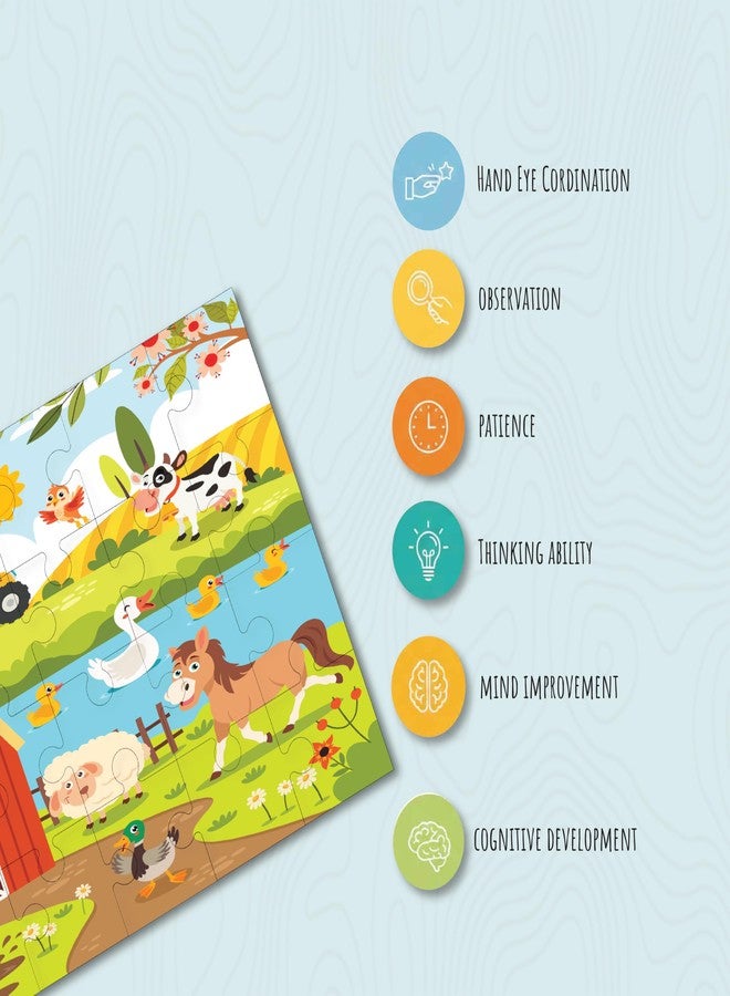 Khilonewale Wooden Jigsaw Puzzle Set for Kids, 24 Pieces Each, 20×30 cm for Kids - Combo of 6 Educational Puzzles for 3+ Years Kids Gifts for Boys,Girls Puzzle Game (Magical Unicorn Rainbow) - Image 3