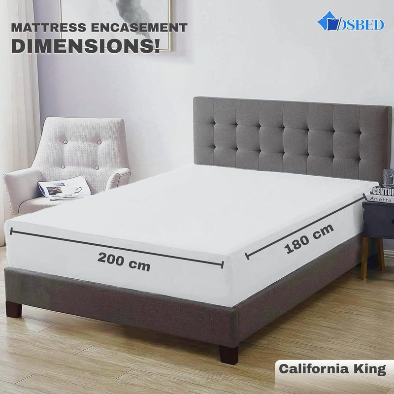 OSBED® 300TC Cotton Waterproof Mattress Protector with Deep Pocket - California King - Image 2