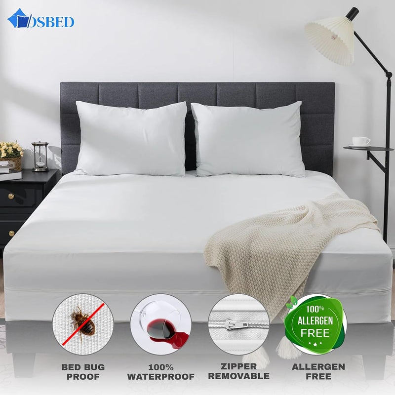 OSBED® 300TC Cotton Waterproof Mattress Protector with Deep Pocket - California King - Image 4