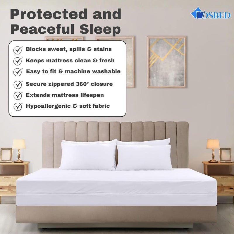 OSBED® 300TC Cotton Waterproof Mattress Protector with Deep Pocket - California King - Image 5
