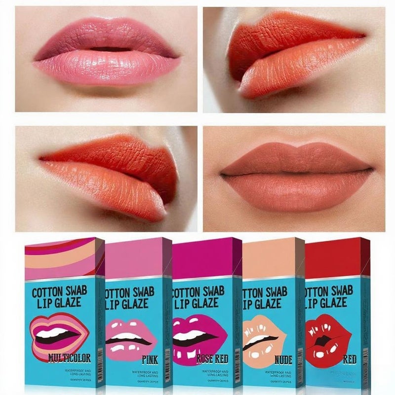 20PCS Lip Gloss Swabs Cotton Swabs with Lipstick Oil Lip Makeup Waterproof Long-lasting Moisturizing Disposable Lip Swabs - Image 4