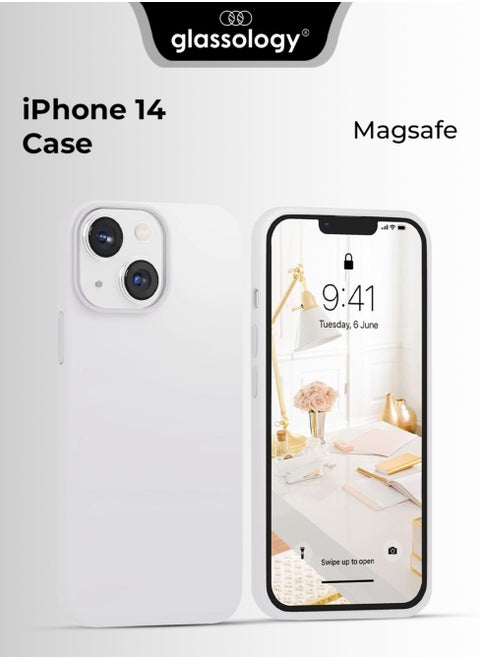 iPhone 14 Case with Magsafe with Scratch Resistant Thin and Slim Classic Shockproof Protection (White)