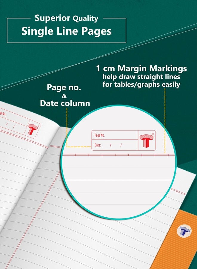 TARGET PUBLICATIONS Small Notebooks Single Line (76 Ruled Pages) | Soft Brown Cover | 18 cm x 24 cm Approx | Pack of 12 Books | GSM 58 - Image 5