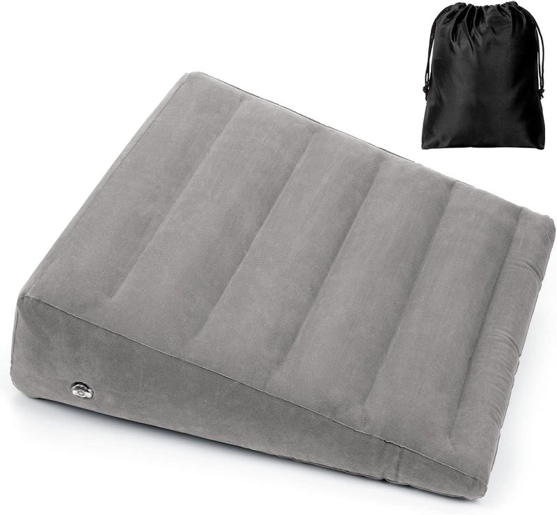 USHMA Inflatable Wedge Pillow for Sleeping, Portable Travel Wedge Pillow for Sitting in Bed, Inflatable Wedge Pillows for Travel, Blow Up Under Knee Pillow - Image 1