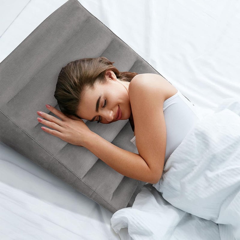 USHMA Inflatable Wedge Pillow for Sleeping, Portable Travel Wedge Pillow for Sitting in Bed, Inflatable Wedge Pillows for Travel, Blow Up Under Knee Pillow - Image 5