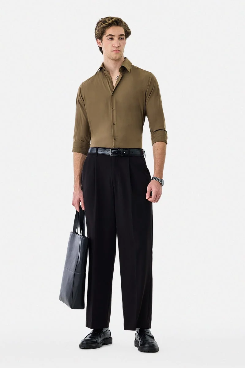 سنيتش قميص فاخر بقصة ضيقة قابلة للتمدد