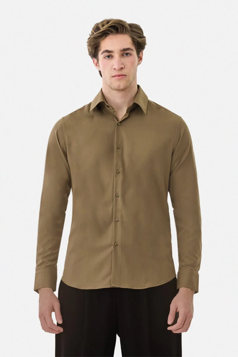 سنيتش قميص فاخر بقصة ضيقة قابلة للتمدد