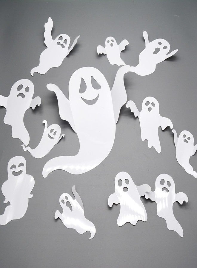 KZBTRBT 25Pcs Halloween Ghost Bat Wall Decor Set - Halloween 3D Cute Ghost Stickers for Halloween Home Decorations White Ghost Wall Decals for Halloween Party Window Door Wall Room Holiday Decor Supplies - Image 4