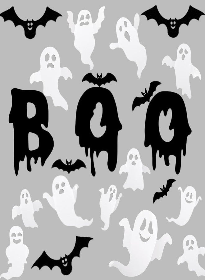 KZBTRBT 25Pcs Halloween Ghost Bat Wall Decor Set - Halloween 3D Cute Ghost Stickers for Halloween Home Decorations White Ghost Wall Decals for Halloween Party Window Door Wall Room Holiday Decor Supplies - Image 2