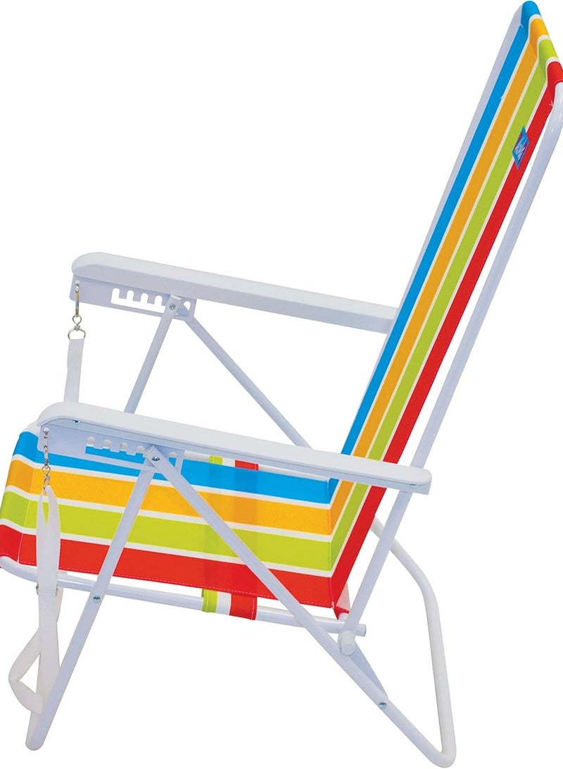 Rio Ipanema Beach Chair, Polyester, Powder Coated Steel Frame, Multicolour, 6-Position - Image 2