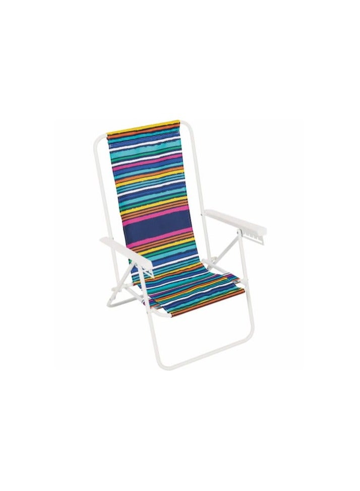 Rio Ipanema Beach Chair, Polyester, Powder Coated Steel Frame, Multicolour, 6-Position - Image 3