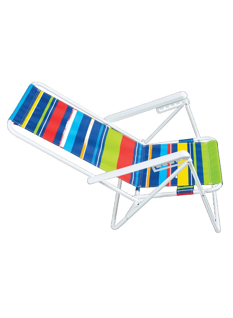 Rio Ipanema Beach Chair, Polyester, Powder Coated Steel Frame, Multicolour, 6-Position - Image 4
