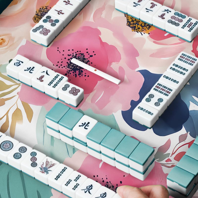 molovsiny Mahjong Mat for Table Durable Mahjong Table Cover with Unique Design, Premium Mahjong Accessories, Perfect Mahjong Gifts for Women, Game Mat for Mahjong and Board Game Enthusiasts (Floral Blossom) - Image 4