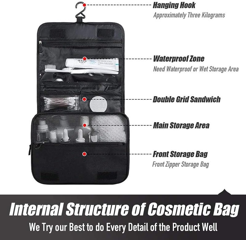 Goodern Hanging Travel Toiletry Bag Organizer - Waterproof Cosmetic Bag for Men & Women - Image 4