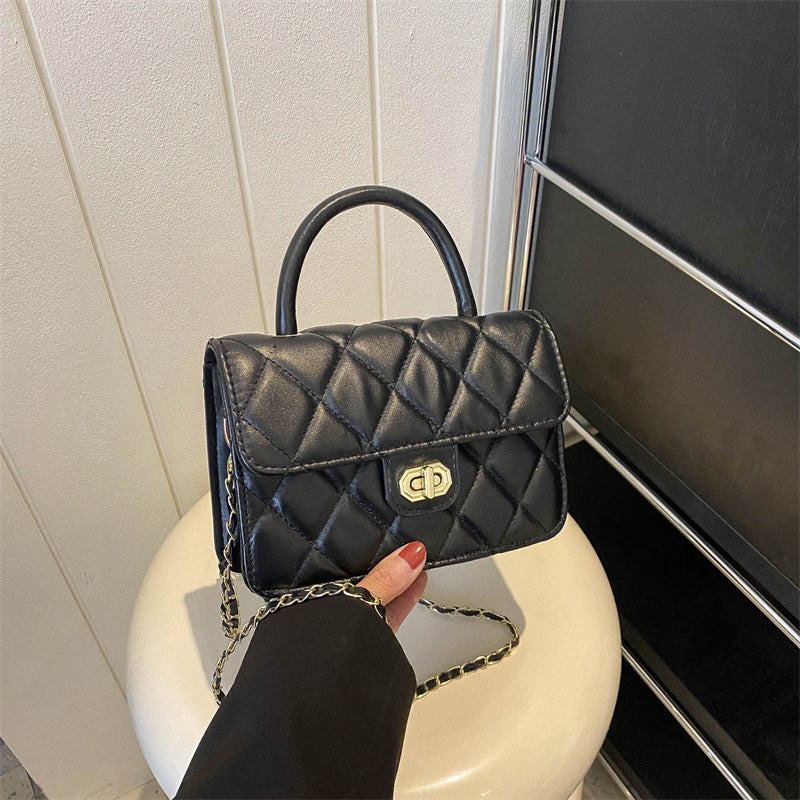 Lingge Chain Bag Women'S All-Match Fashionable Small Fresh Small Square Bag 2023 New Lock Shoulder Crossbody Handbag - Image 1