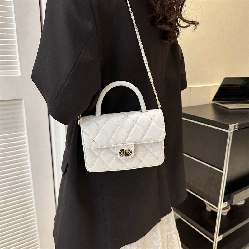 Lingge Chain Bag Women'S All-Match Fashionable Small Fresh Small Square Bag 2023 New Lock Shoulder Crossbody Handbag - Image 4