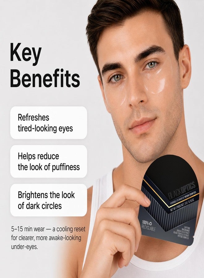 Tintark Black Optics Caffeine Under Eye Patches, 28 Pairs Hydrogel Eye Masks with Peptides, Niacinamide & Black Truffle for Puffy Eyes, Dark Circles & Tired Eyes - Image 3
