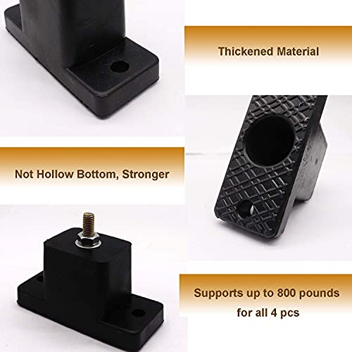 Shop4Ever® Tafta 4 Pack Heavy Duty Anti-Vibration Rubber Pads,Anti-Vibration Shock Absorbing Rubber Mounting Bracket for Outdoor Ductless Mini Split Air Conditioner Condensers(Black) - Image 3