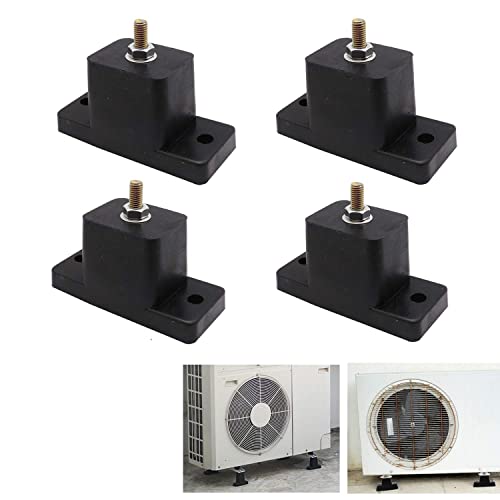 Shop4Ever® Tafta 4 Pack Heavy Duty Anti-Vibration Rubber Pads,Anti-Vibration Shock Absorbing Rubber Mounting Bracket for Outdoor Ductless Mini Split Air Conditioner Condensers(Black) - Image 1