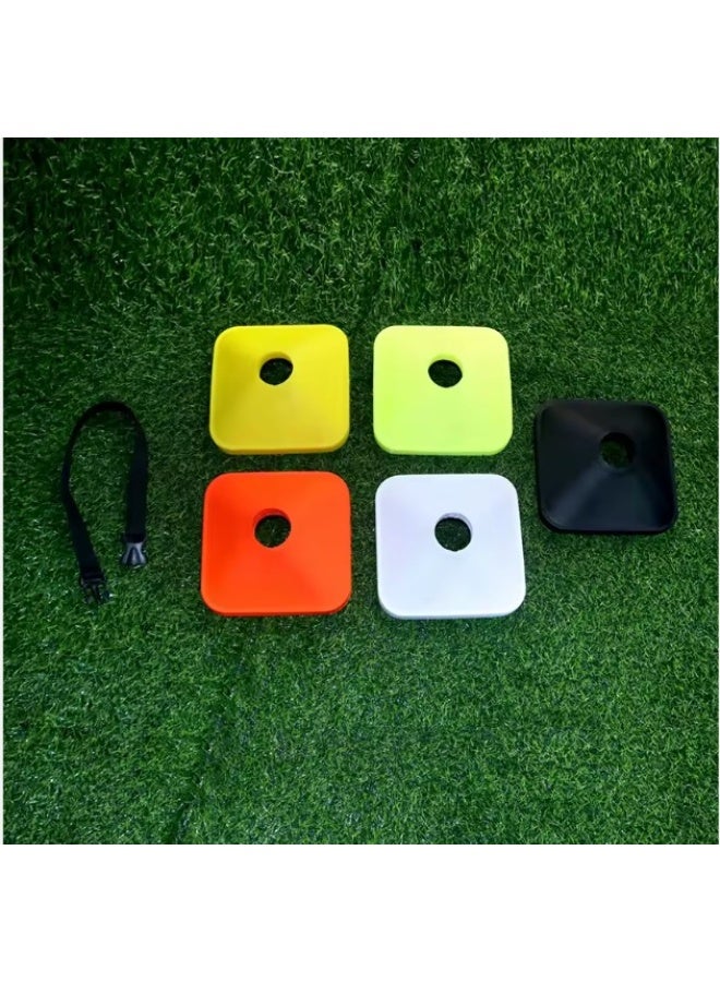 أقماع تدريب رياضية مربعة 50 قطعة متعددة الألوان مع حامل و حقيبة - Image 2