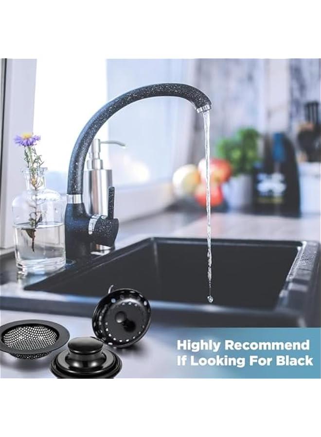 HOOKOR 3 Pcs Kitchen Sink Drain Strainer and Stopper,Stainless Steel Garbage Disposal Plug with Handle, Universal Anti-Clogging Kitchen Sink Filter,Sieve Basket Strainer - Image 2