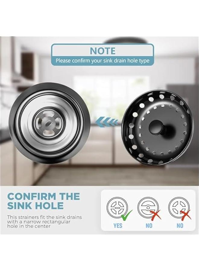 HOOKOR 3 Pcs Kitchen Sink Drain Strainer and Stopper,Stainless Steel Garbage Disposal Plug with Handle, Universal Anti-Clogging Kitchen Sink Filter,Sieve Basket Strainer - Image 3