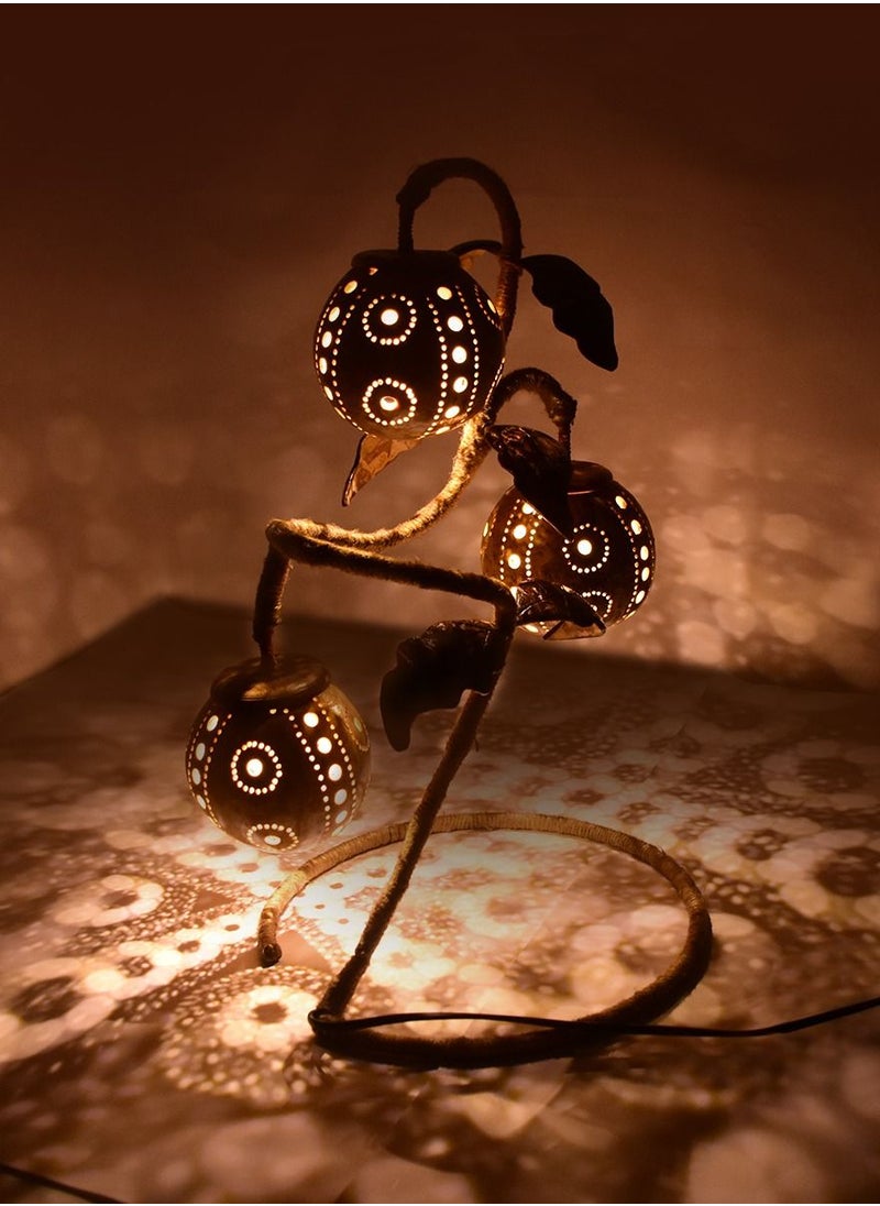 N & H 3 Balls Iron Stand Dots Coconut Shell Table Lamp  - Image 2
