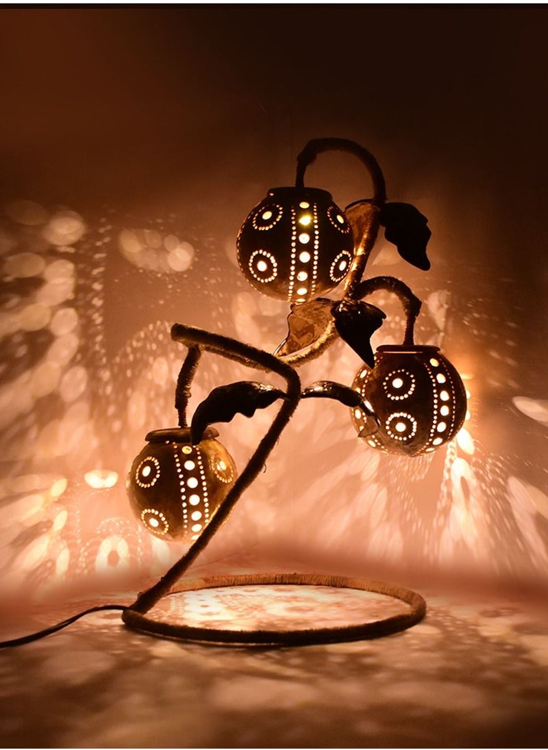 N & H 3 Balls Iron Stand Dots Coconut Shell Table Lamp  - Image 1