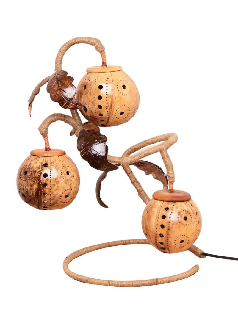 N & H 3 Balls Iron Stand Dots Coconut Shell Table Lamp  - Image 4