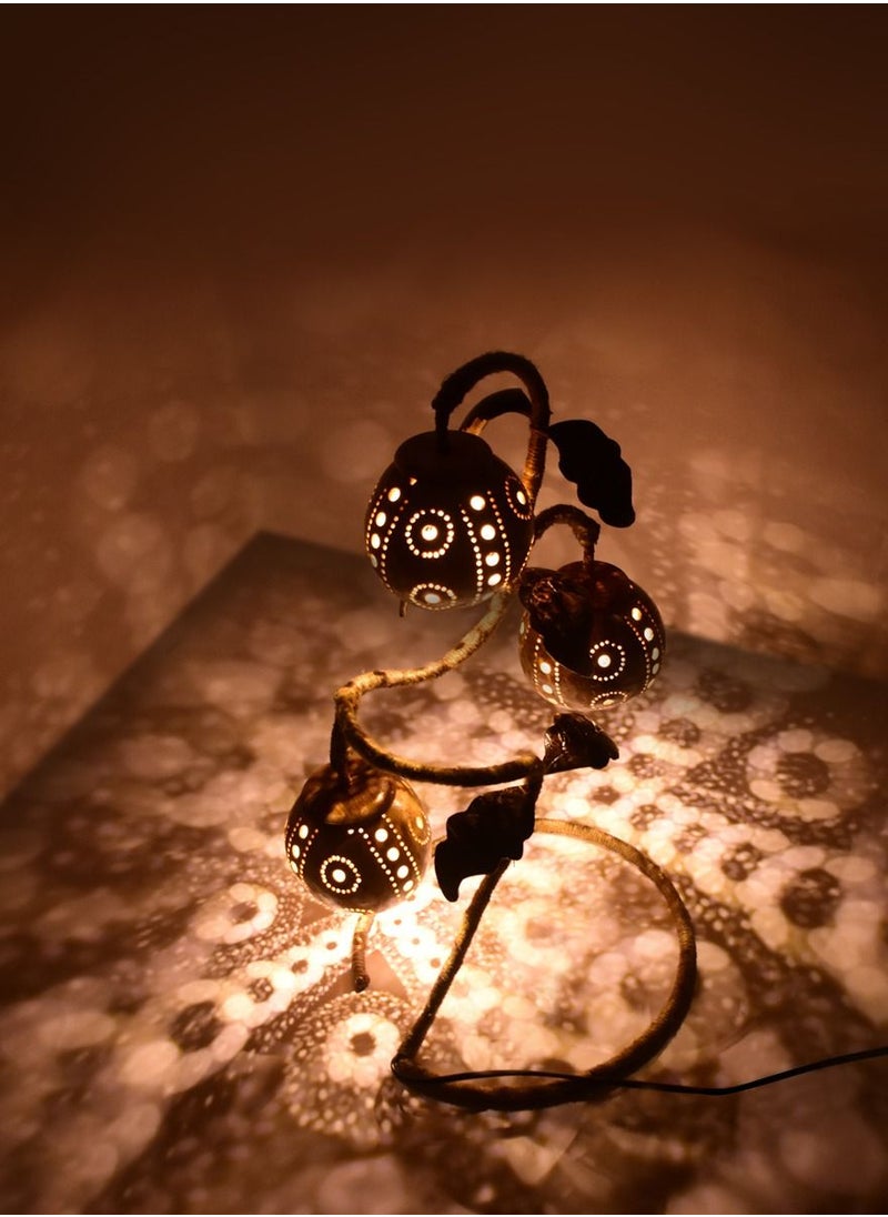 N & H 3 Balls Iron Stand Dots Coconut Shell Table Lamp  - Image 3