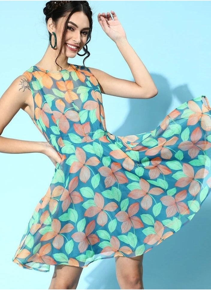 SASSAFRAS - FLORAL ORGANZA Midi DRESS - Image 1