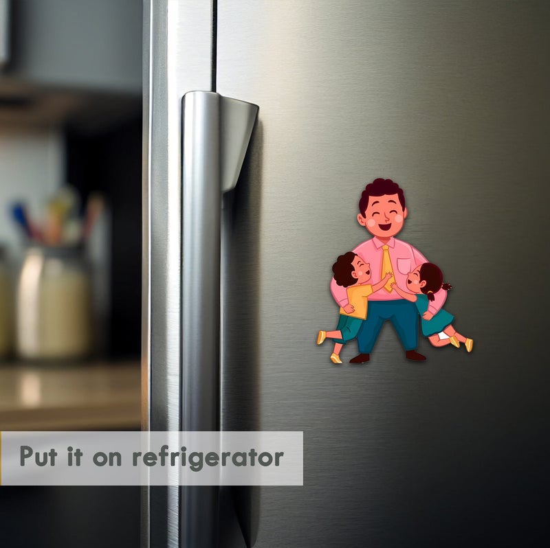 Click n ship Multicolor Dad With Kids Playing Magnet - Image 2