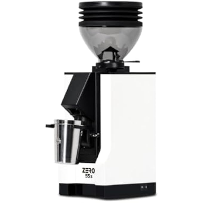 إيوريكا مطحنة القهوة Mignon Zero بجرعة واحدة من الإسبريسو الكهربائية مع تعديل ميكرومتري بدون خطوة 55 مم بيضاء مسطحة - Image 1