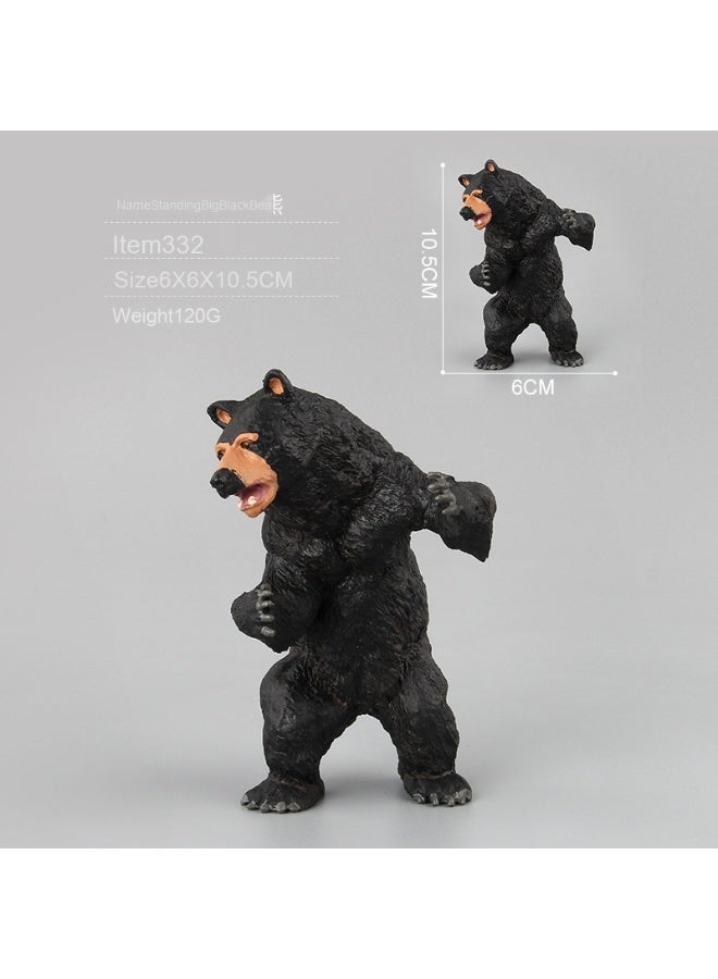 NIBEMINENT Mini Black Bear Realistic Animal Figurine