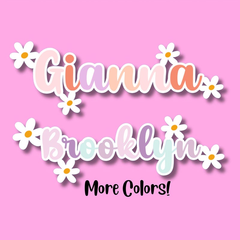 Sweet Summer 2in Custom Daisy Name Stickers Floral Waterproof Decal for Water Bottle Laptop - Image 3