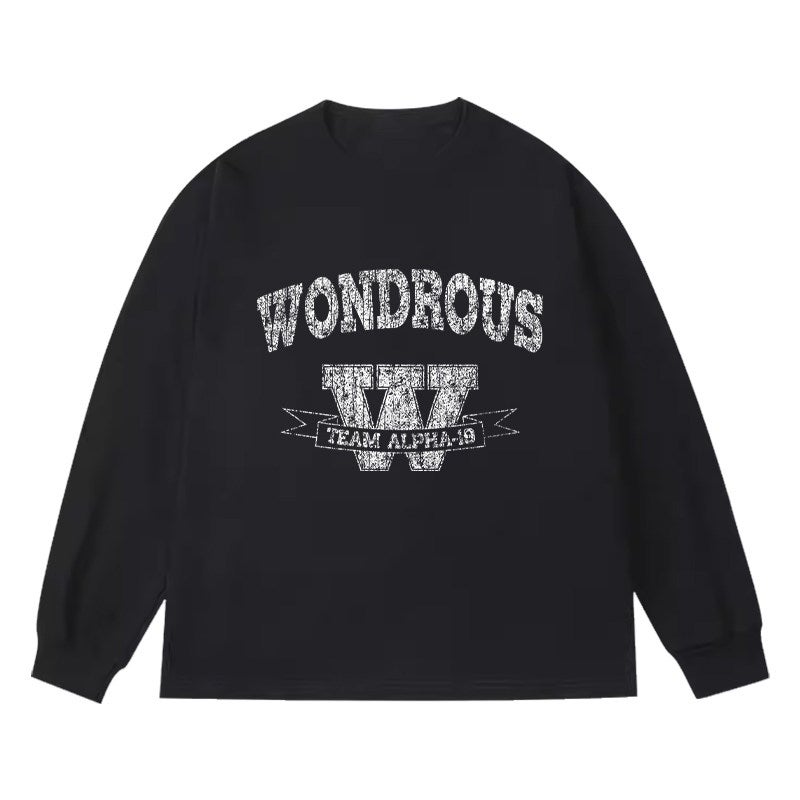Tian Xiwei's same style American trendy brand letter print long-sleeved T-shirt for women's autumn design, cool and stylish street clothes - Image 3