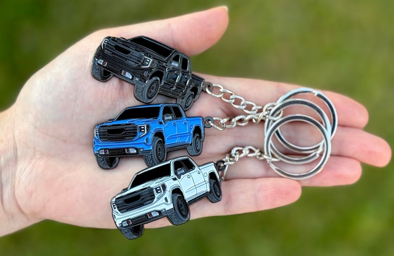 FOUR WHEEL BEAST Sierra Keychain compatible with GMC Sierra 1500 Accessories AT4 Denali 2025 2024 Key Chain (White) - Image 3