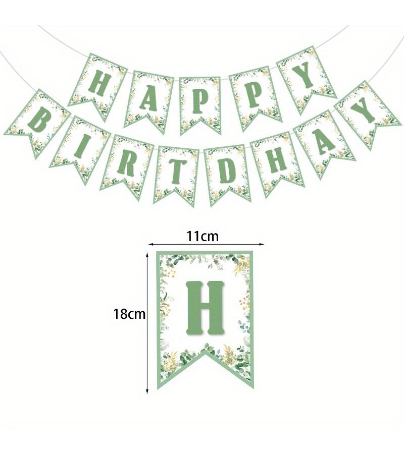 14 Pcs Floral And Leafy Jungle Animal Theme Party Decorations Including 13 Animal Cards And 1 Banner For Birthday Setup - Image 3