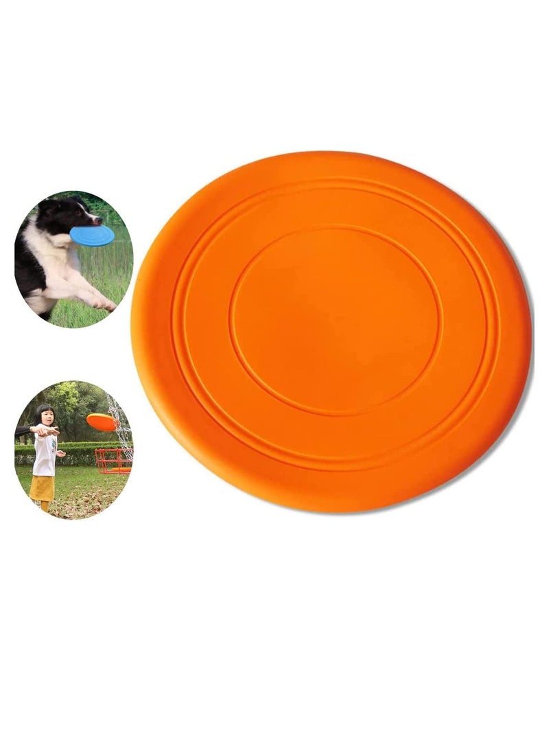 Rubik لعبة القرص الطائر للأطفال، لعبة فريسبي للكلاب، لعبة خارجية، قرص طائر لتعليم رياض الأطفال، سيليكون ناعم (18 سم، برتقالي) - Image 1