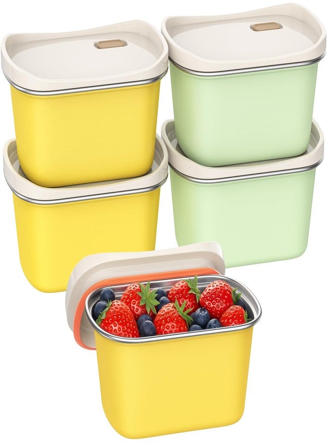 Hotbird 4 Pack Stainless Steel Snack Containers with Lids Reusable,for Kids Toddler Adults,12 oz Small Snack Box Containers for Overnight Oats Fruits Cookie Ice Cream,Air Tight - Image 1