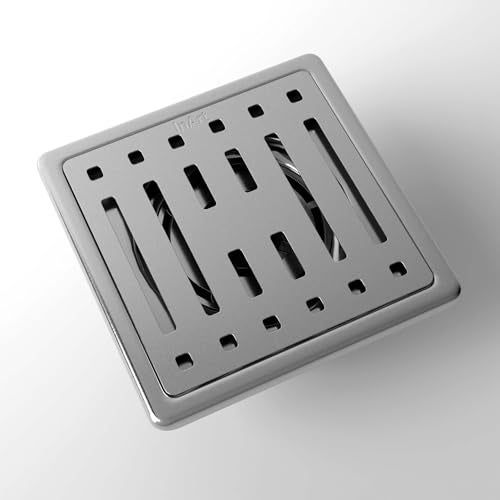 InArt Grid 5x5 Inch Flat Cut Floor Drain Jali | 304-Grade Stainless Steel Bathroom Drainer with Anti-Cockroach Trap - 5 Year Warranty - Image 1
