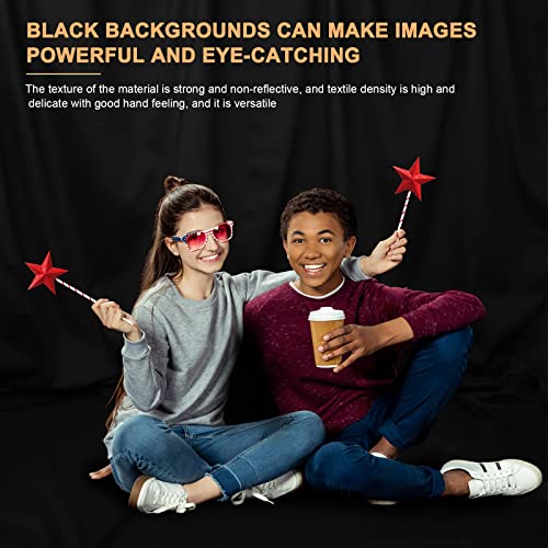 Aimosen 10x8 FT Black Backdrop Background for Photography, Chromakey High Density Polyester Fabric Black Photo Backdrop Curtain Screen Collapsible Seamless for Shoot Portraits Party Video Studio - Image 3
