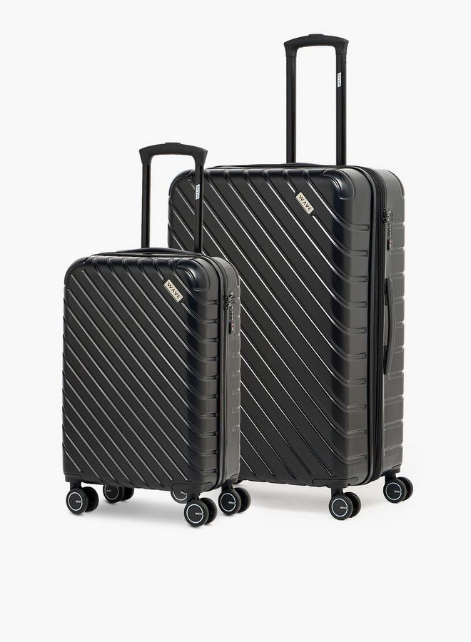 Wave 2-Piece Textured Hardcase Trolley Bag With Retractable Handle - Image 1