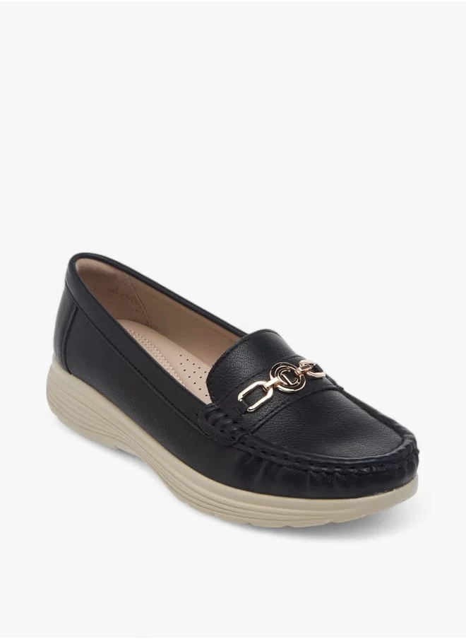 لو كونفورت Women Metal Accent Slip-On Loafers