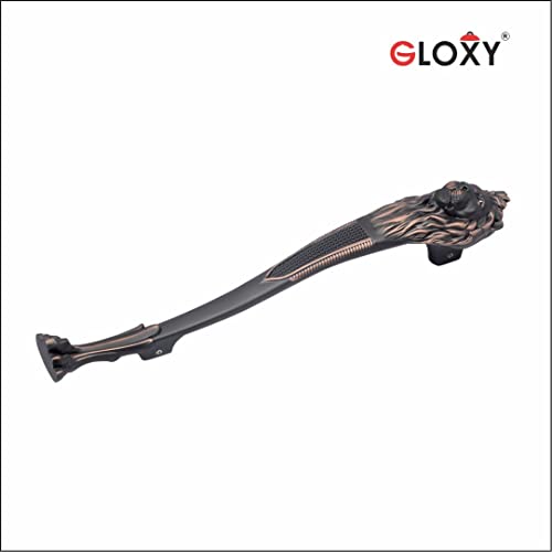 GLOXY Enterprise Brass Lion Shape Curved Main Door Handle Decorative Push & Pull Door Handle Knocker with Vintage Antique Classy Look for Glass and Wooden Door - Copper Black - (Size - 250mm) - Image 4