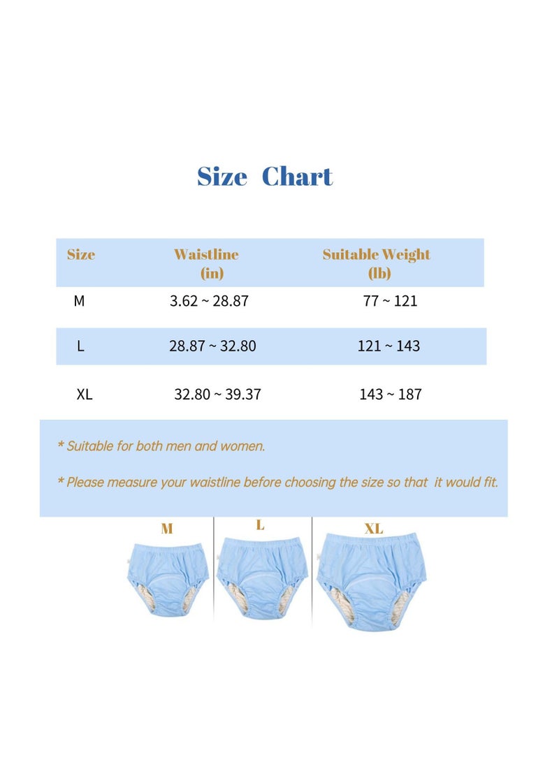 Excefore Incontinence Underwear for Men and Women TPU Leakage-Proof Adult Cloth Diaper Nappy with Inserts Reusable and Washable Absorbent Urinary Briefs for The Elderly Disabled Postpartum XL Grey - Image 3