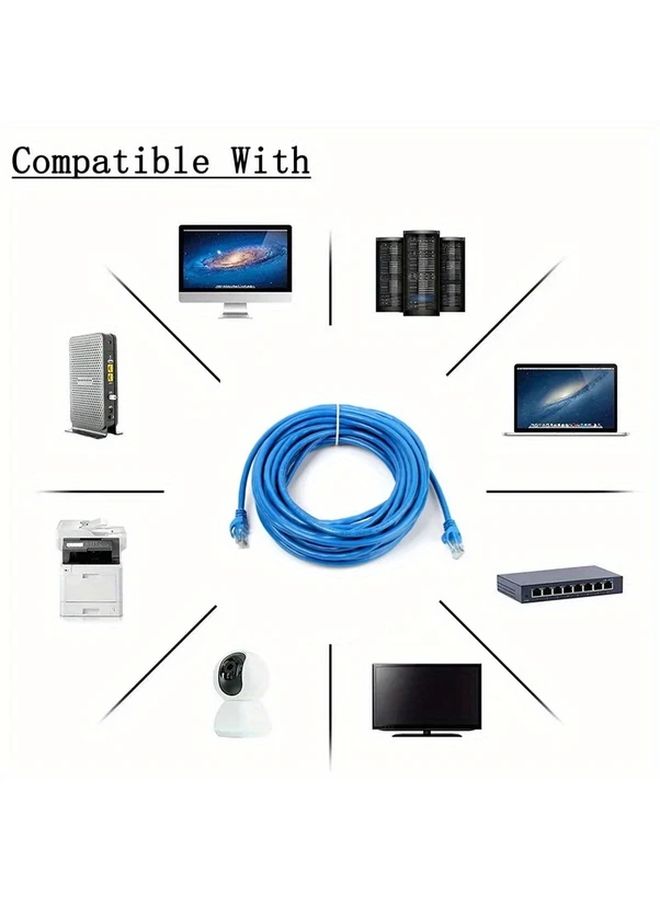 Blue Cat6E Ethernet Cable 5m 10m 20m UTP LAN Network Patch Cord for POE Camera Computer Router Switch - Image 5