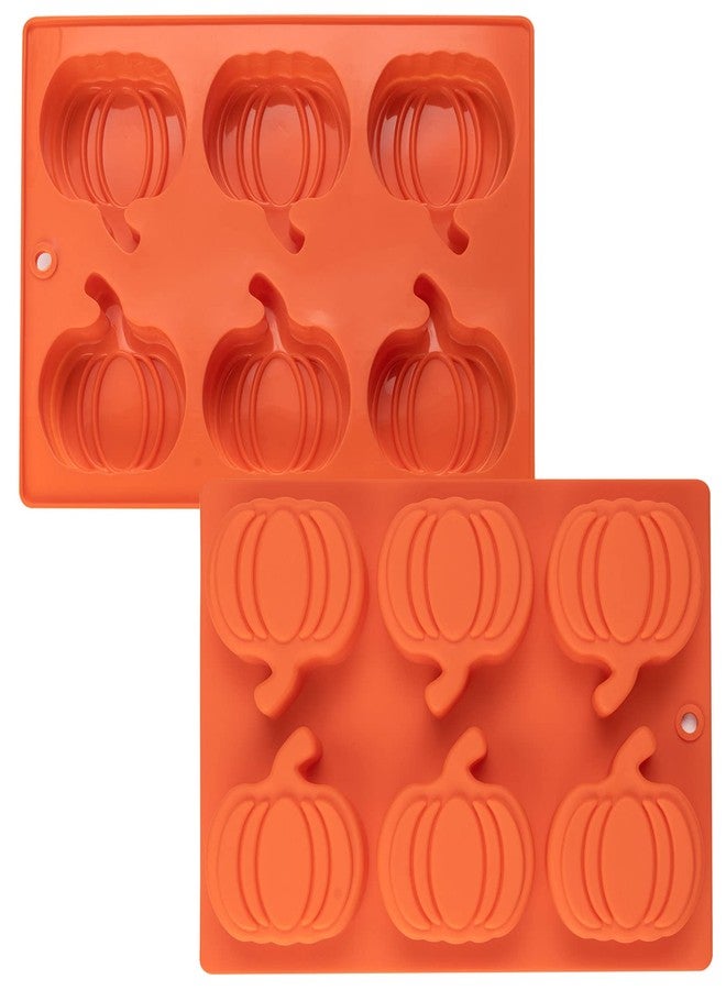 Yomvzake Silicone Pumpkin Molds, 2 Pack Thanksgiving Oreo Molds Muffin Cupcake Pan Hot Chocolate Bomb Mold for Thanksgiving Fall Baking - Image 2