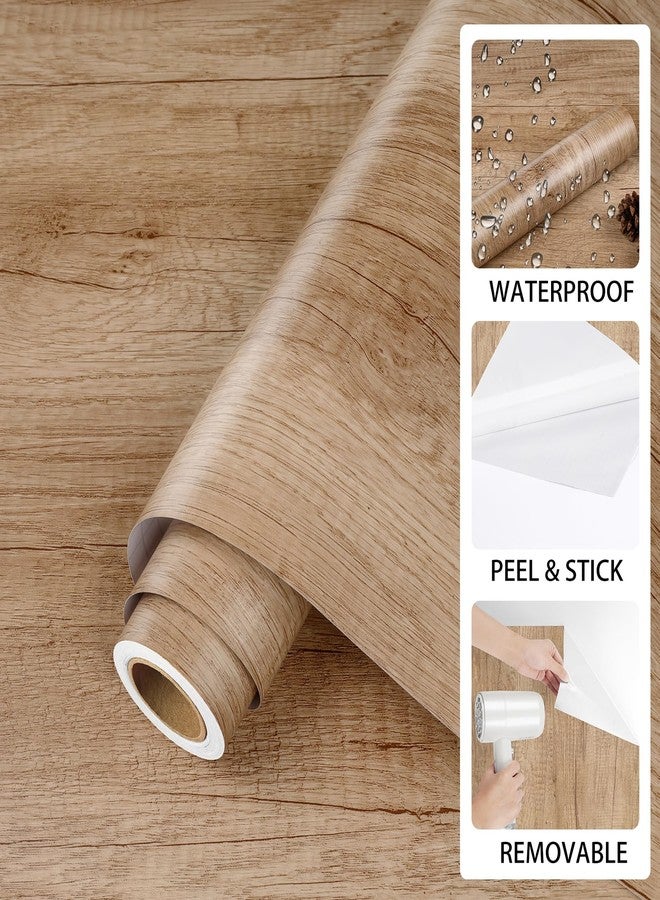 ReWallpaper ورق جدران ReWallpaper خفيف الوزن من الخشب الطبيعي مقاوم للماء وقابل للإزالة، ورق جدران من خشب البلوط المزخرف، لفافة من الفينيل للخزائن والأدراج والطاولات والرفوف والخزانات والأثاث والديكور، 15.8 بوصة × 10 أقدام - Image 5